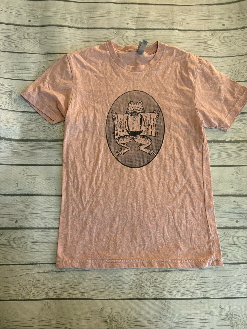 Pink Graphic T-Shirt - Frog Illustration
